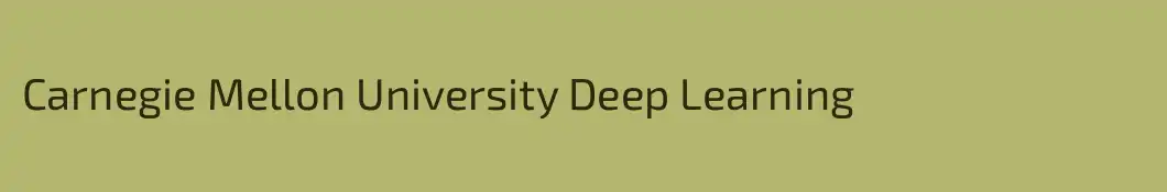 Carnegie Mellon University Deep Learning